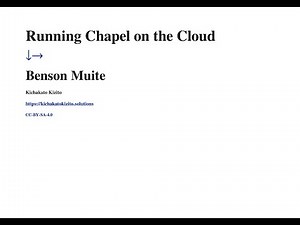 Running Chapel on the Cloud | ChapelCon '25