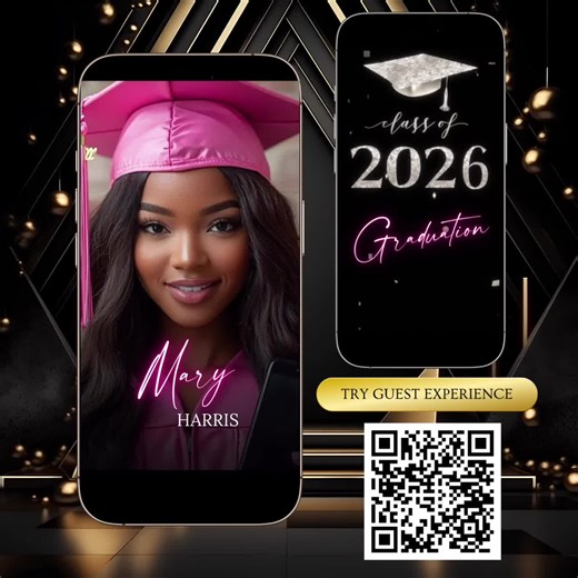 Graduation Video Invitation, Class of 2026 Announcement, Animated Graduation Party Invite, Editable Canva Template Digital Grad Mobile Evite - Etsy