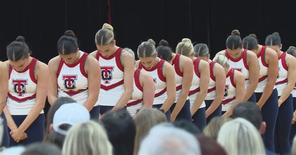 Local high school dance teams put on a performance to help UL raise money