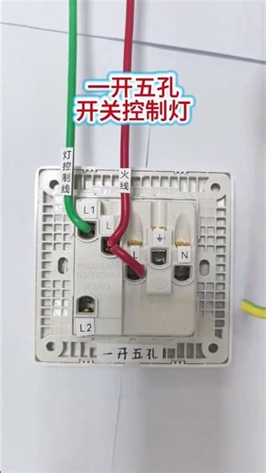 一開五孔開關控制燈#真實生活分享計劃 #電工知識 #零基礎學電工 #電工接線 #電工常識