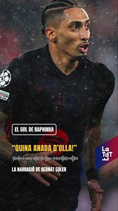 "Què collons està passant a Lisboa!" El gol de Raphinha a l'últim minut de l'afegit: la narració de Bernat Soler a #LaTdTCatRàdio https://www.3cat.cat/3cat/el-tercer-temps-com-pot-el-futbol-regalar-nos-una-bogeria-aixi/audio/1231957/ | Catalunya Ràdio