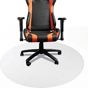 DESKU - Circle Gaming Chair Mat, Computer and Office Chair Mat for Hard Floors, Clear, 46 Inches, Made in The USA