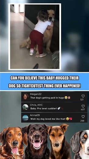 A baby hugging his dog so tightly❤️👶🐕#CuteMoments #DogsAndKids