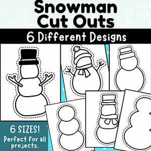Blank Snowman Cut Out Templates | 6 Designs & Sizes | Winter Classroom Crafts