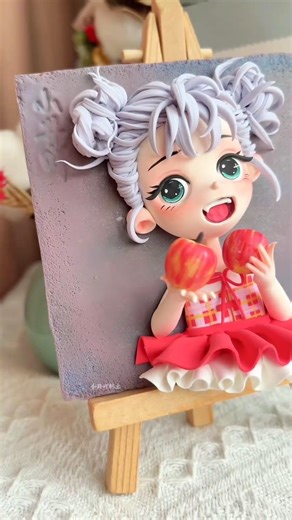Making a Cute Clay Girl with Apples 🍎 (So Satisfying!)