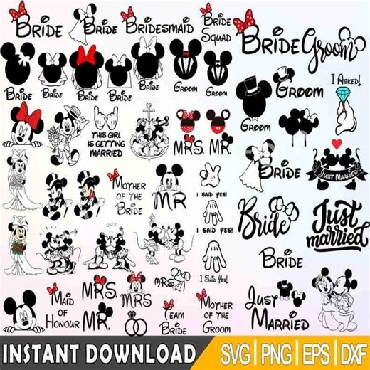 Mickey Mouse Png Bundle Files | Mickey Head Wedding Png Mickey Bride Birthdaypng Disneyland Couple Png Digital Download - Etsy
