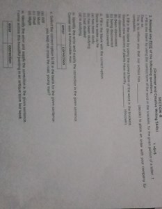 SECTION -B (Grammar and Creative Writing Skills) Attempt any FI... | Filo