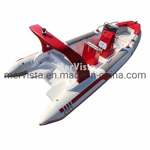 [Hot Item] Fiberglass Semi Rigid Boat Set 5.80 4-Stroke Engine Boat for Sale