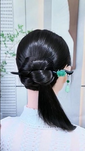 Elegant Hair Bun Tutorial 🤍✨ | Easy & Stylish Hairstyle with Hair Stick 🌿