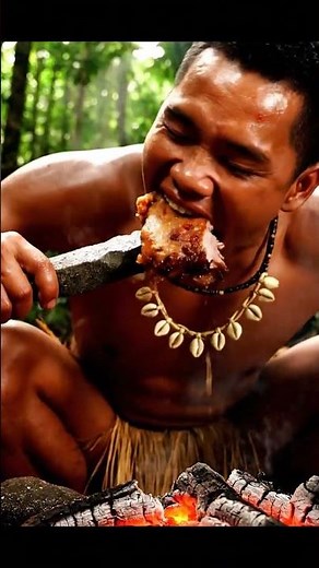 Giant Roasted Shoulder by the Stream! | Giant Roast Tribe