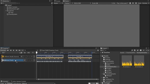 Unity Timline 离线AI语音转字幕工具插件
