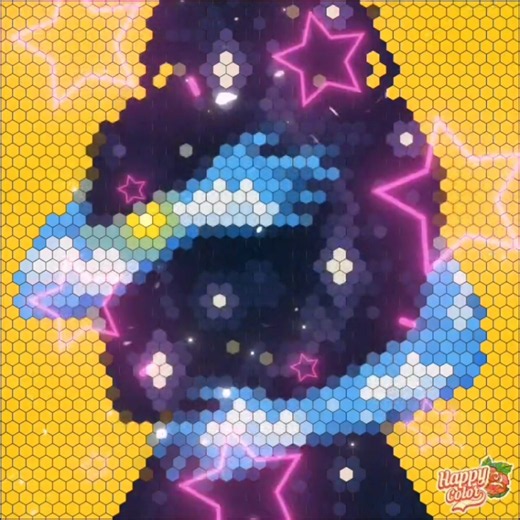 Colour with me a hug made from hexagons in Happy Color App.