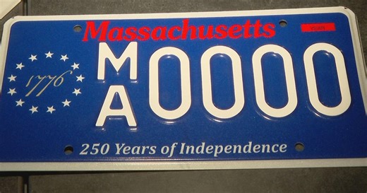 Massachusetts RMV holding lottery for 250th anniversary license plates