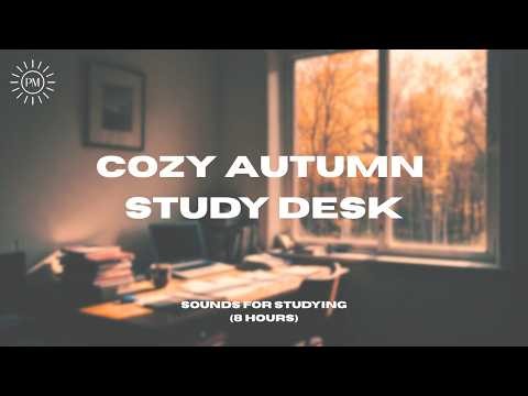 Autumn Forest Study Ambience | Warm Desk Setup for Concentration, Work & Productivity