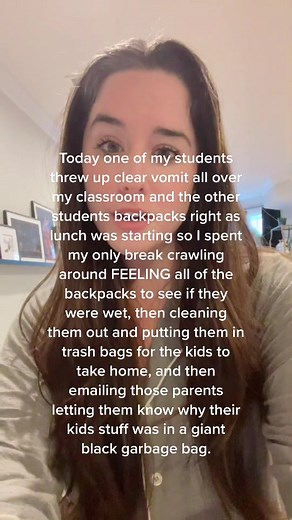 Teacher Dealing with Student Vomit in Classroom