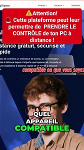 🚨 ET SI QUELQU’UN PRENAIT LE CONTRÔLE DE VOTRE APPAREIL À DISTANCE ? Un simple code partagé… Une autorisation donnée trop vite… Et votre écran peut être contrôlé en temps réel. 🖥️ Ordinateur Windows 💻 PC portable 🖥️ Serveurs 📱 Appareils mobiles (via accès distant) Avec des outils professionnels comme AnyViewer, il est possible de : ✔ Accéder à un PC à distance ✔ Fournir une assistance technique ✔ Travailler depuis n’importe où ✔ Gérer plusieurs machines à distance ⚠️ AnyViewer prend princip