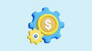Payment Process animated 3d icon.