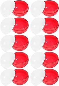 Kichvoe Vending Machine Capsules - 50pcs Empty Refillable Plastic Round Balls - Gumball Machine Capsules Bauble Sphere Tiny Surprise Candy Container for Prizes Party Favor (Diameter 5Cm)