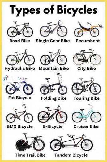 Different types of bicycles #bicycle #engineering #viral #tiktokportal #fyp #LearnOnTiktok
