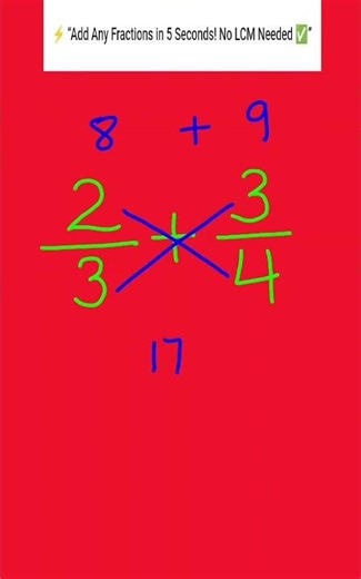 “Add Fractions in Seconds! ⚡ Fast Math Trick You Must Know” #shorts