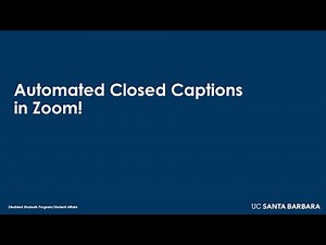 Automated Closed Captions in Zoom