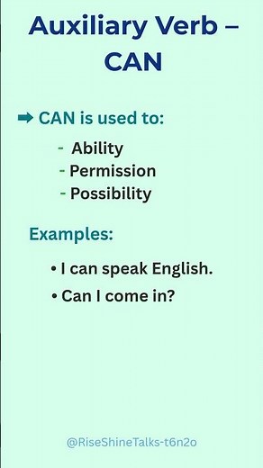 Auxiliary Verb CAN | English Grammar Shorts
