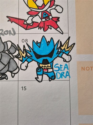 8 Feb 🔵 Seadra - The Tidal Blade #pokemon #powerrangers #drawing #illustration #seadra