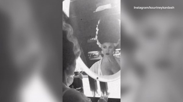 Kourtney Kardashian reveals Bride of Frankenstein Halloween costume like Kylie