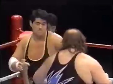 4/1/91: During a joint SWS/WWF show, Koji Kitao decides to stop cooperating with Earthquake. Tenta, a former sumo himself and no slouch, doesn't back down and defends himself against Kitao's attempted attacks.