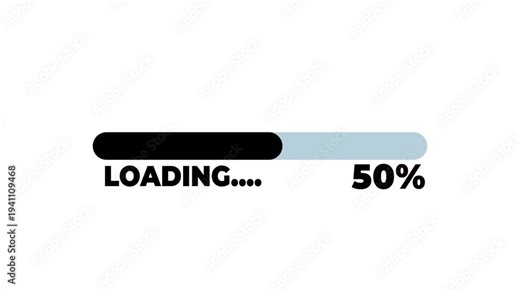 8 bit loading bar overlay from 0 to 100 percent. 4k video animation