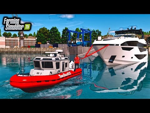 GIANT YACHT RESCUE! TOWING BACK TO DOCK (PROP SHOP #6) | FS25