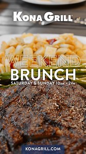 Hands up if you're ready for WEEKEND BRUNCH! ✋Because who can resist America’s FAVORITE Brunch at Kona Grill; add Eggs & Pancakes to ANY Steak for just $9.99! 🍳🥞🥩 Book Weekend Brunch TODAY → KonaGrill.com/Brunch | Kona Grill