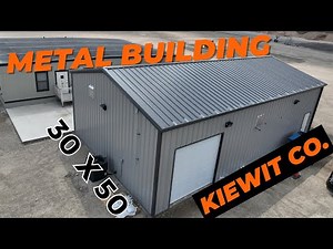 30x50 Red Iron Building for Kiewit Co. near Fort Worth | WolfSteel Buildings