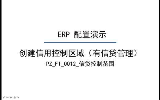 ERP配置 创建信用控制区域（有信贷管理）