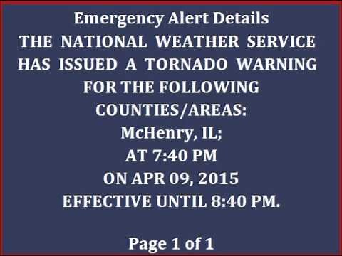 An EAS Timeline of the Apr. 9 2015 Illinois Tornado