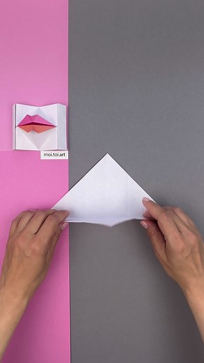 How to make a paper lips 👄 @Moi.Toi.art #papercraft #moitoiart #giftidea #lips#origami