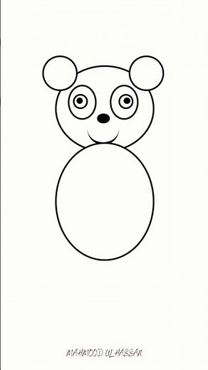 Learn to Draw a Cute Panda | Drawing with circles and ovel shape kids #cutepanda #drawing