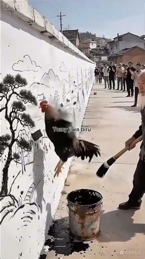 goose painting the wall#funny #comedy