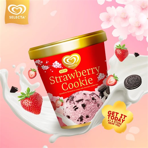 4.5K views · 4.5K reactions | Meet the NEW Selecta Bestsellers Strawberry Cookie! Creamy strawberry ice cream loaded with chocolate cookie bits. Grab yours now in supermarkets, minimarts, and convenience stores nationwide. | Selecta Philippines | Facebook
