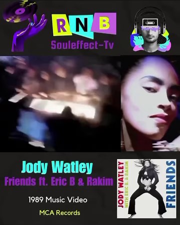 Reposting RnB Souleffect-Tv | Jody Watley - Friends ft. Eric B & Rakim (1989)“Friends” is the second single from Jody Watley’s second album, Larger Than Life.“Friends”, like her previous single “Real Love”, became a multi-format top-10 smash, reaching the top ten of the pop, R&B and dance charts in the U.S., as well as being her biggest single in the UK since her debut, “Looking for a New Love”. The song was one of the first ever to feature a rap artist (Eric B. & Rakim) and a singer.“Friends” a