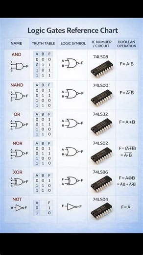 logic Gates reference chart #all #all #electrical