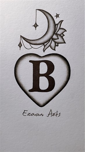 B letter drawing tutorials ❤️ || For B Name #art #shortsfeed #viral #youtubeshorts #letters