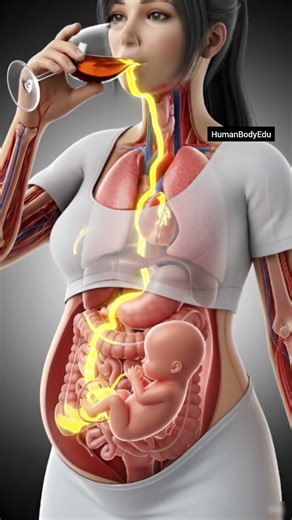 What happens when a pregnant woman drinks alcohol? #anatomy #pregnancy