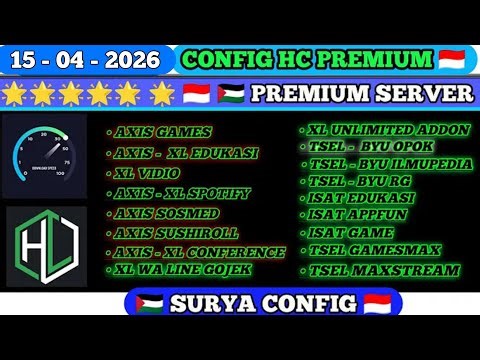 🇮🇩 🇵🇸 CONFIG HC TERBARU || AXIS TELKOMSEL XL INDOSAT BYU SMARTFREN TRI || 15/04/2026