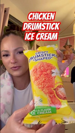 Trying the viral ice cream that looks like a chicken drumstick 😭 #icecream #foodreview #vlog