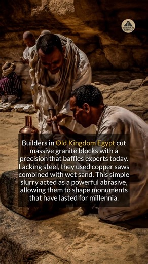 Ancient Egyptians cut massive granite blocks with incredible precision using just copper saws and wet sand. #ancienthistory #egypt #archaeology | Historical Marvels