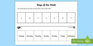 Days of the Week Cut and Stick Activity