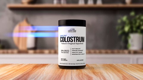 Country Farms Grass Fed Colostrum, Contains Bioavailable Nutrients, Nature’s Original Superfood, Colostrum for Gut Health, Natural IgG Bovine Colostrum, Gluten Free, Unflavored, 150 Servings, 5.29oz