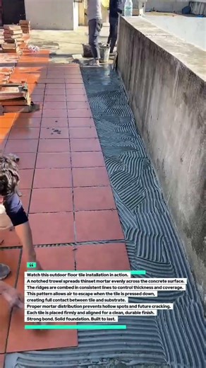 Perfect Thinset Trowel Technique! #TileInstallation #Construction #DIYPro