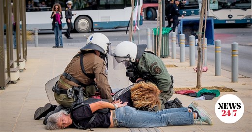 ΜΑΤ εναντίον διαδηλωτών στη Σούδα – “Είμαστε οι δάσκαλοι των παιδιών σας”